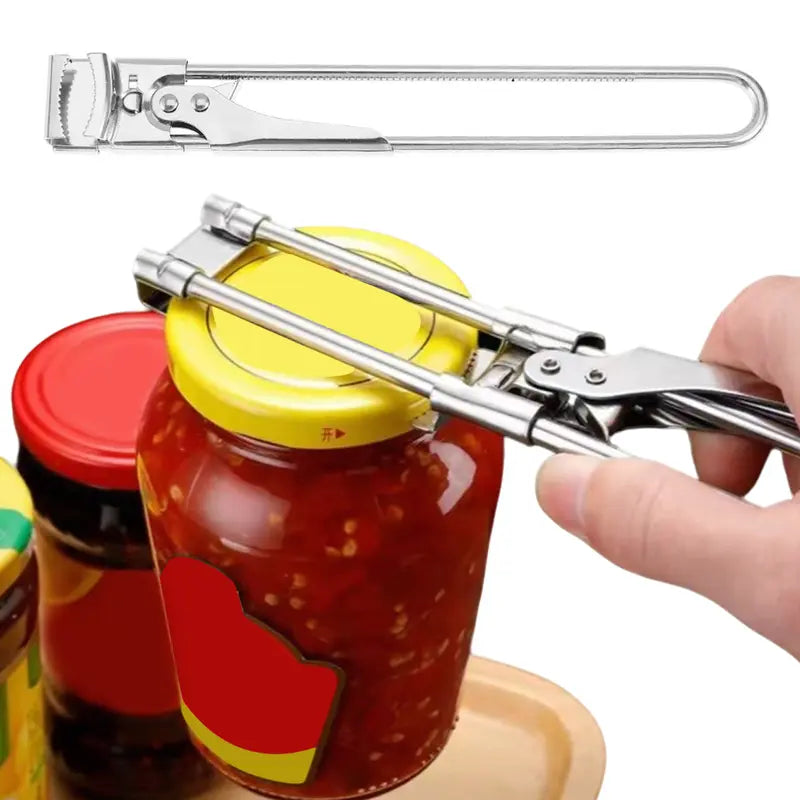 Adjustable Stainless Steel Jar & Bottle Opener for Weak Hands