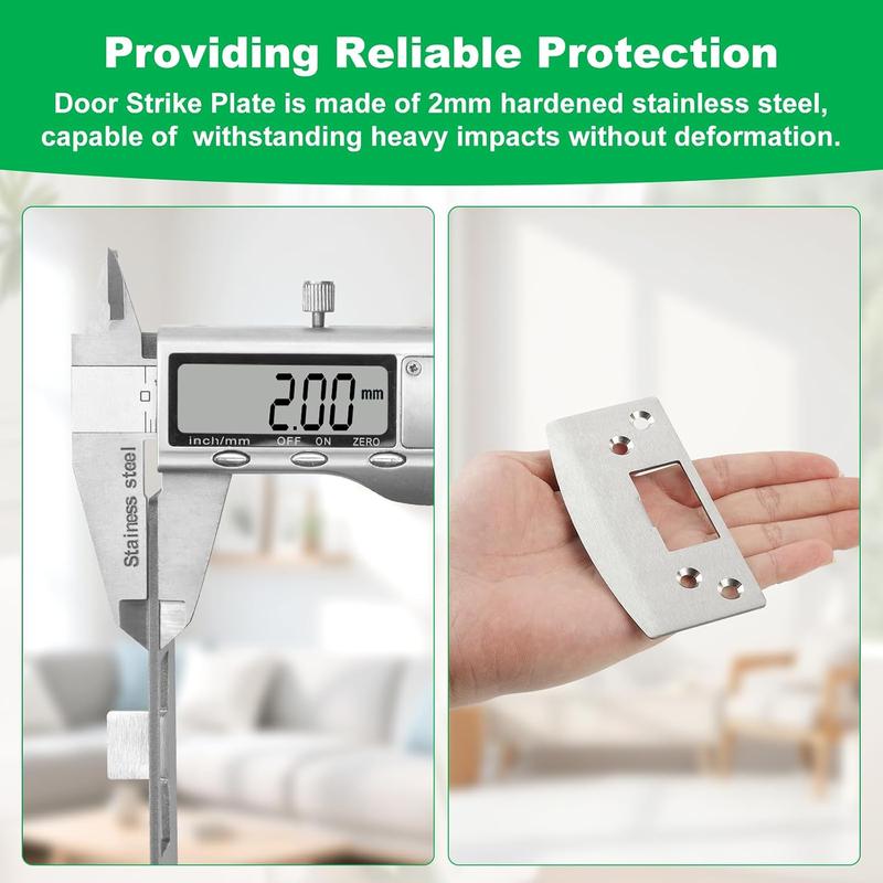 Door Lock Reinforcement & Security Strike Plate Kit for 1-3/4-Inch Doors