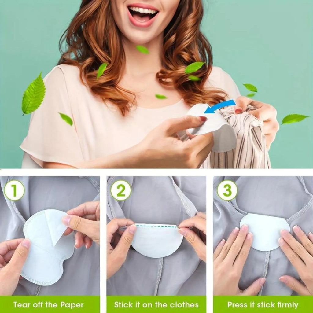 Invisible Disposable Underarm Sweat Pads – Breathable Armpit Sweat Absorbing Stickers, Anti-Perspiration Deodorant Patches for Daily Use, Gym, Travel & Ramadan Gifts.