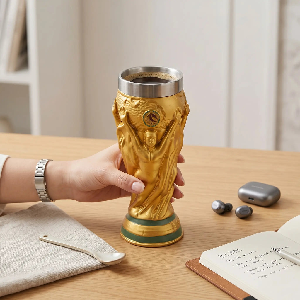 【17oz】 Creative Gold Trophy Beer Mug – Home, Office & Party Drinking Cup – Fun Birthday & Holiday Gift for Adults