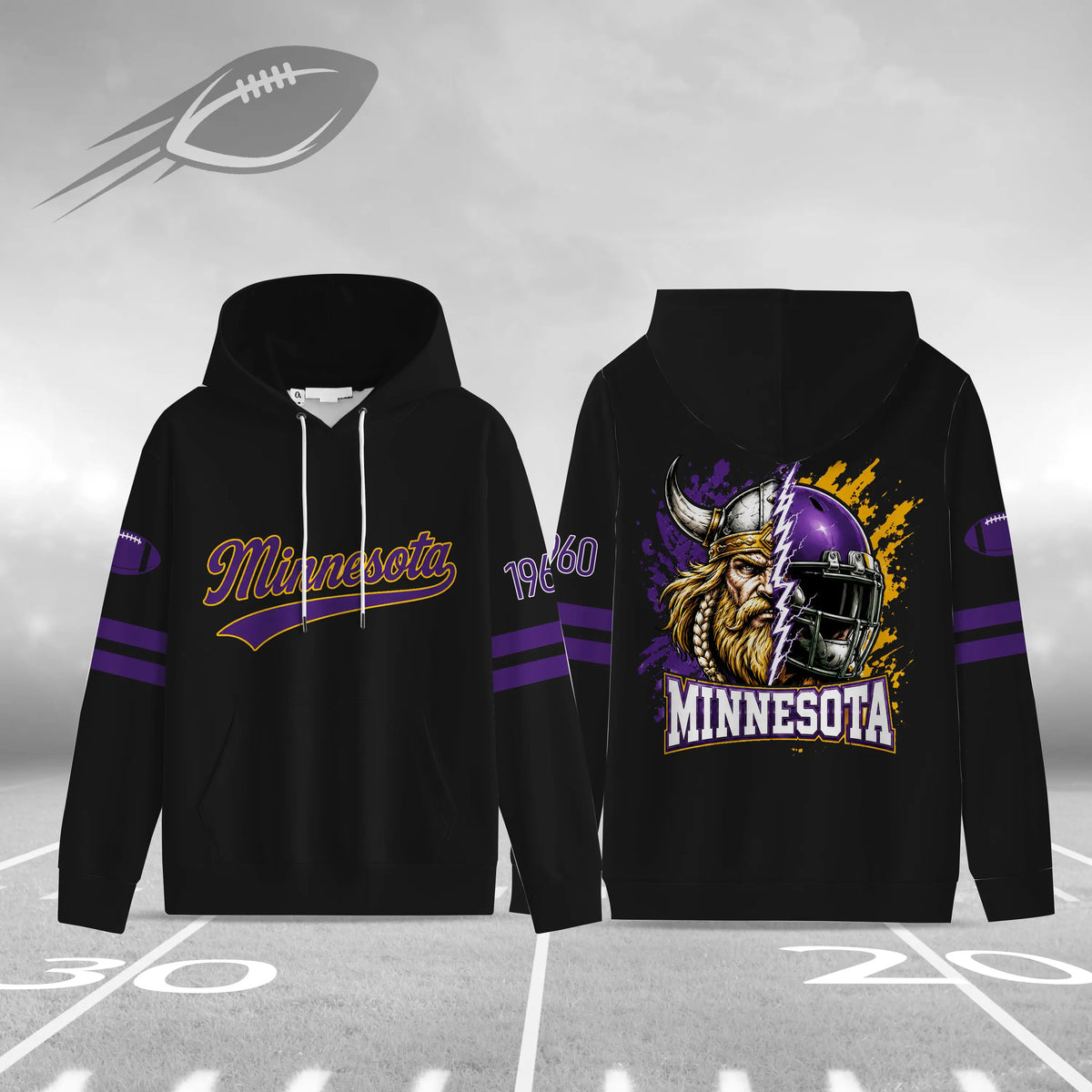 Unisex Football City Graphic Pullover Hoodie