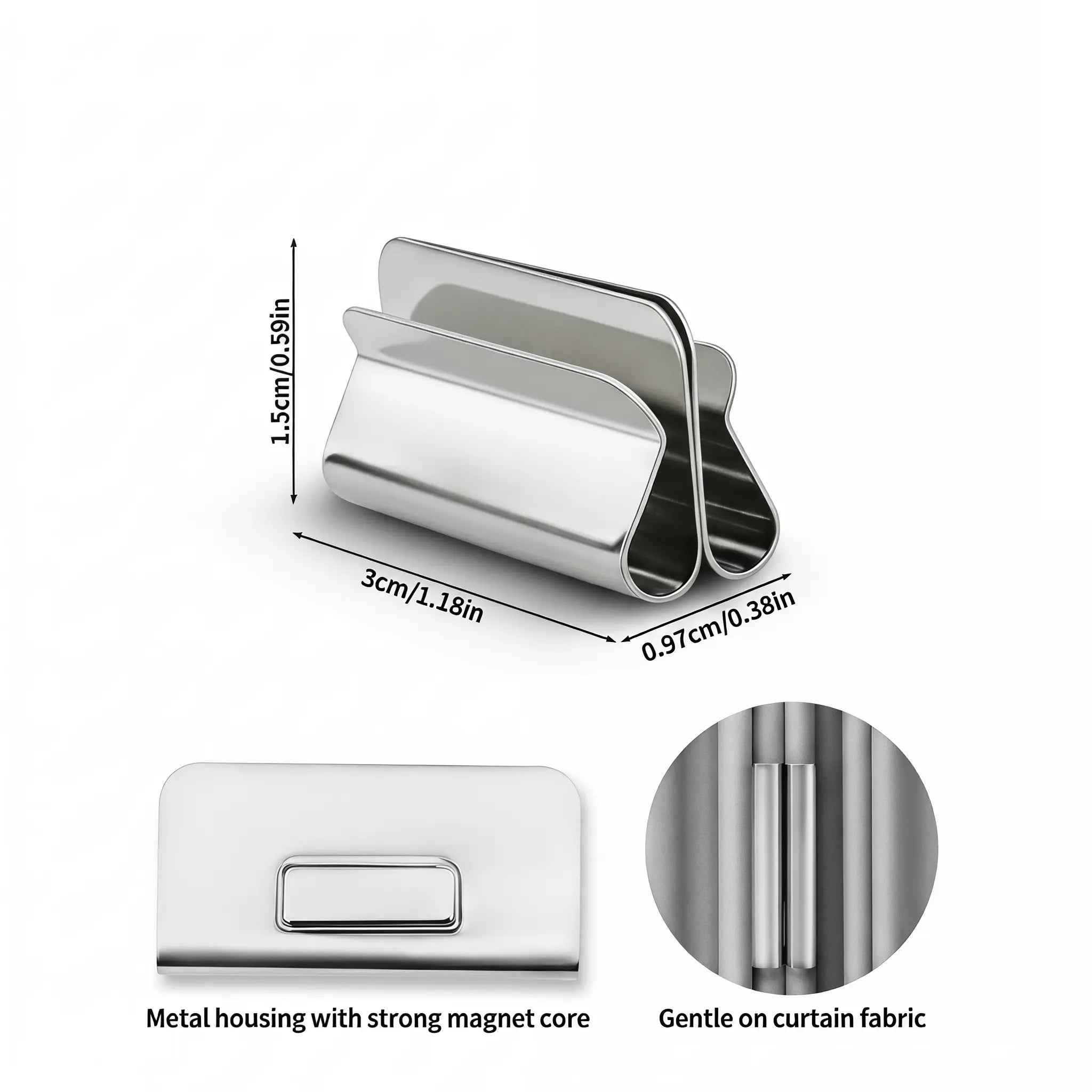 10 Pairs The New Magnetic Curtain Clips | Strong Double-Sided Light Blocking Magnets, No-Pin No Damage Curtain Closure for Blackout Curtains, Shower Liners, Bedroom Office-YY