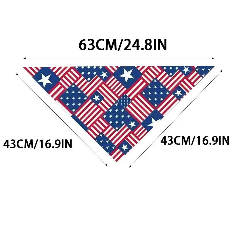 Patriotic American Flag Dog Bandana - Funny 4th of July Pet Scarf for Holiday Festival