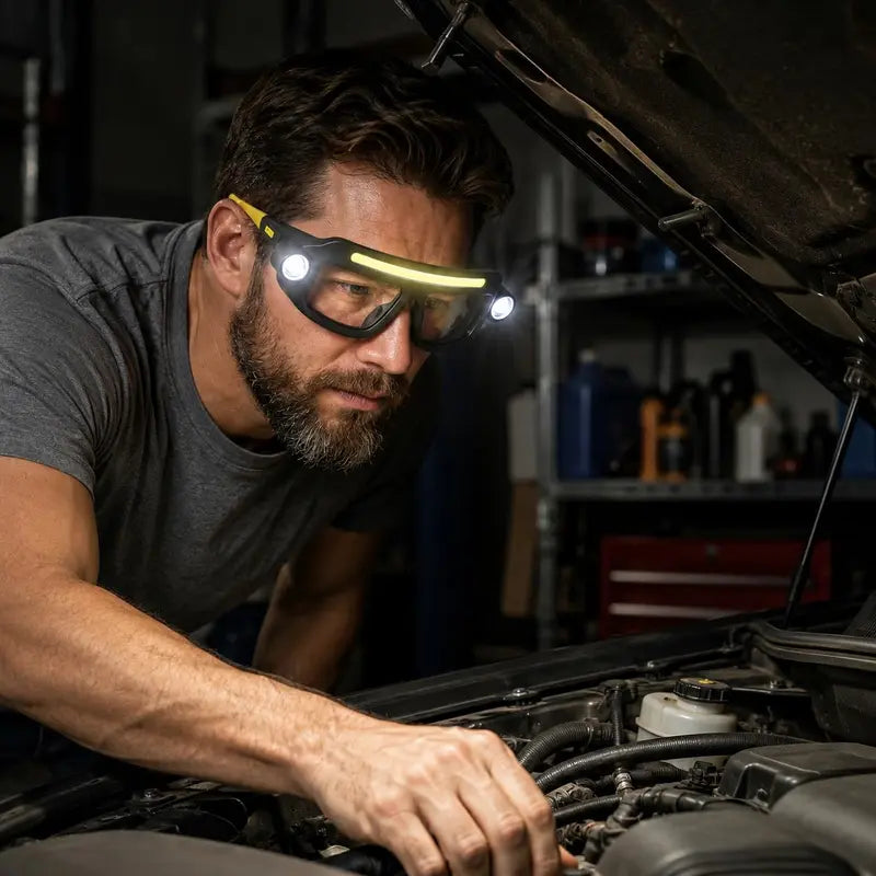 JOYTUTUS Rechargeable 5-Mode LED Headlamp Glasses with Motion Sensor