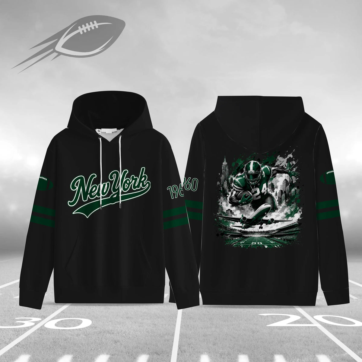 Unisex Football City Graphic Pullover Hoodie