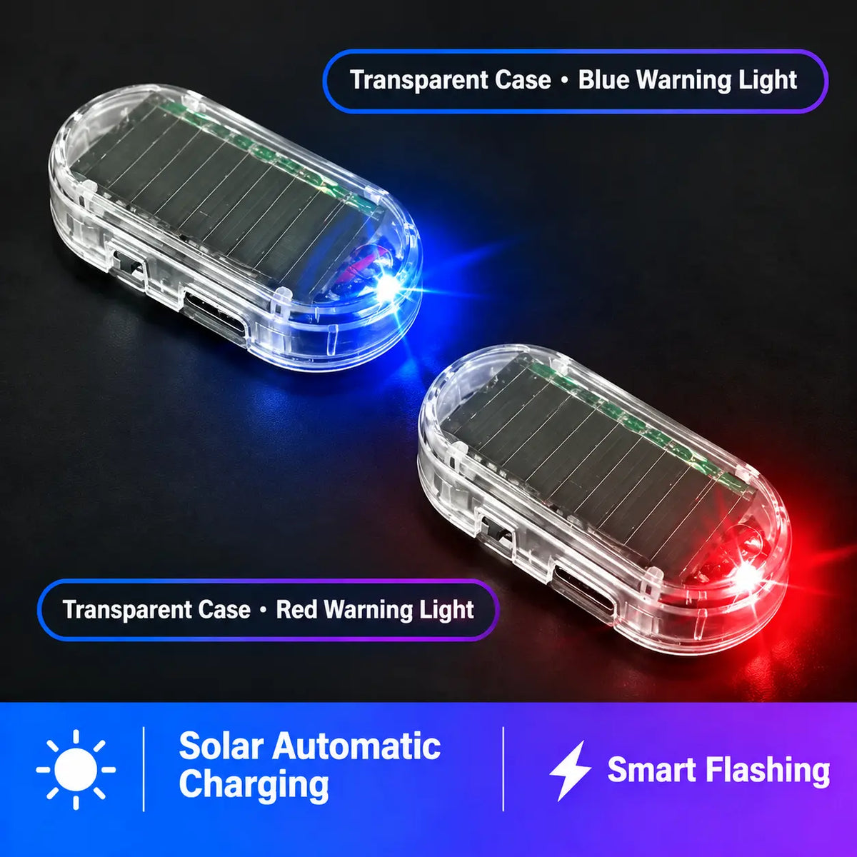 Solar-Powered Simulated Car Alarm LED with Automatic Light Sensor