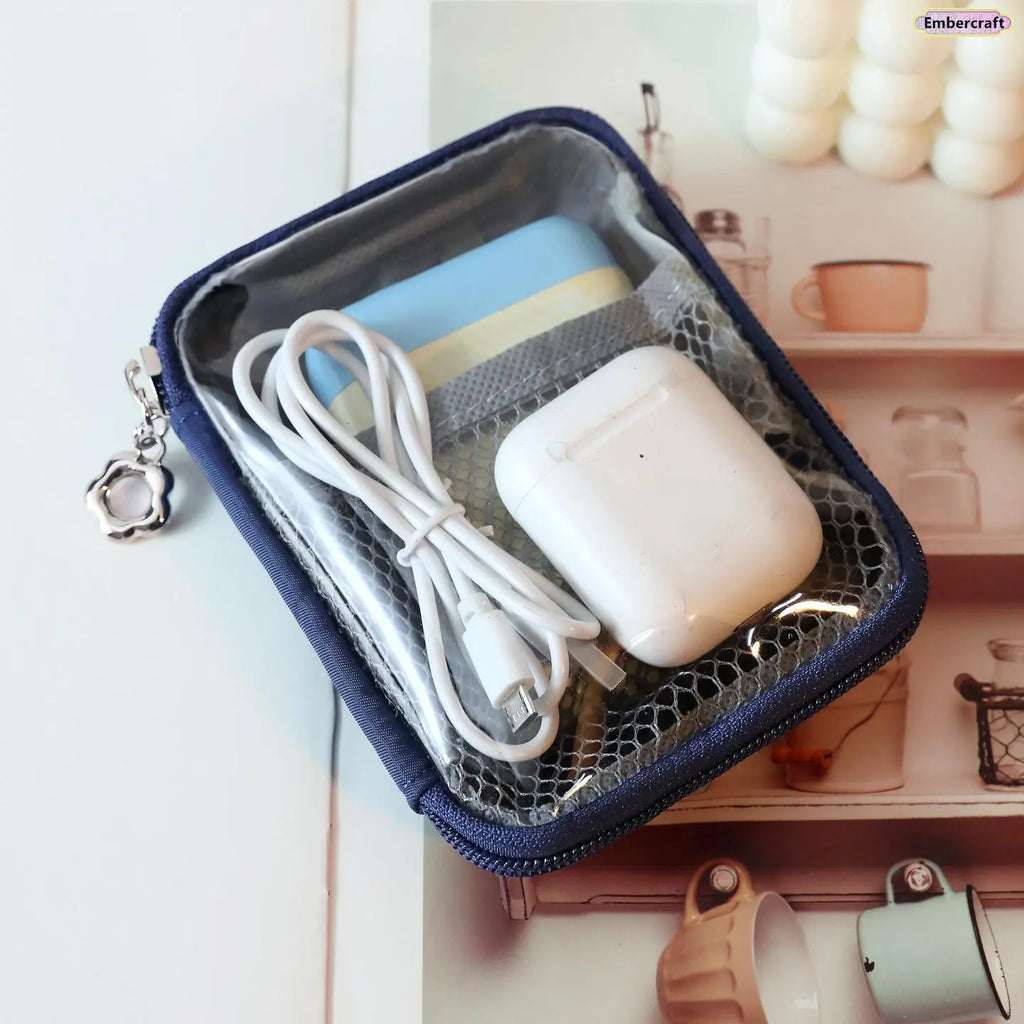 Portable Mini Makeup Bag with Dividers & Zipper, Cosmetic Organizer for Lipstick, Beauty Essentials, Travel & Daily Use