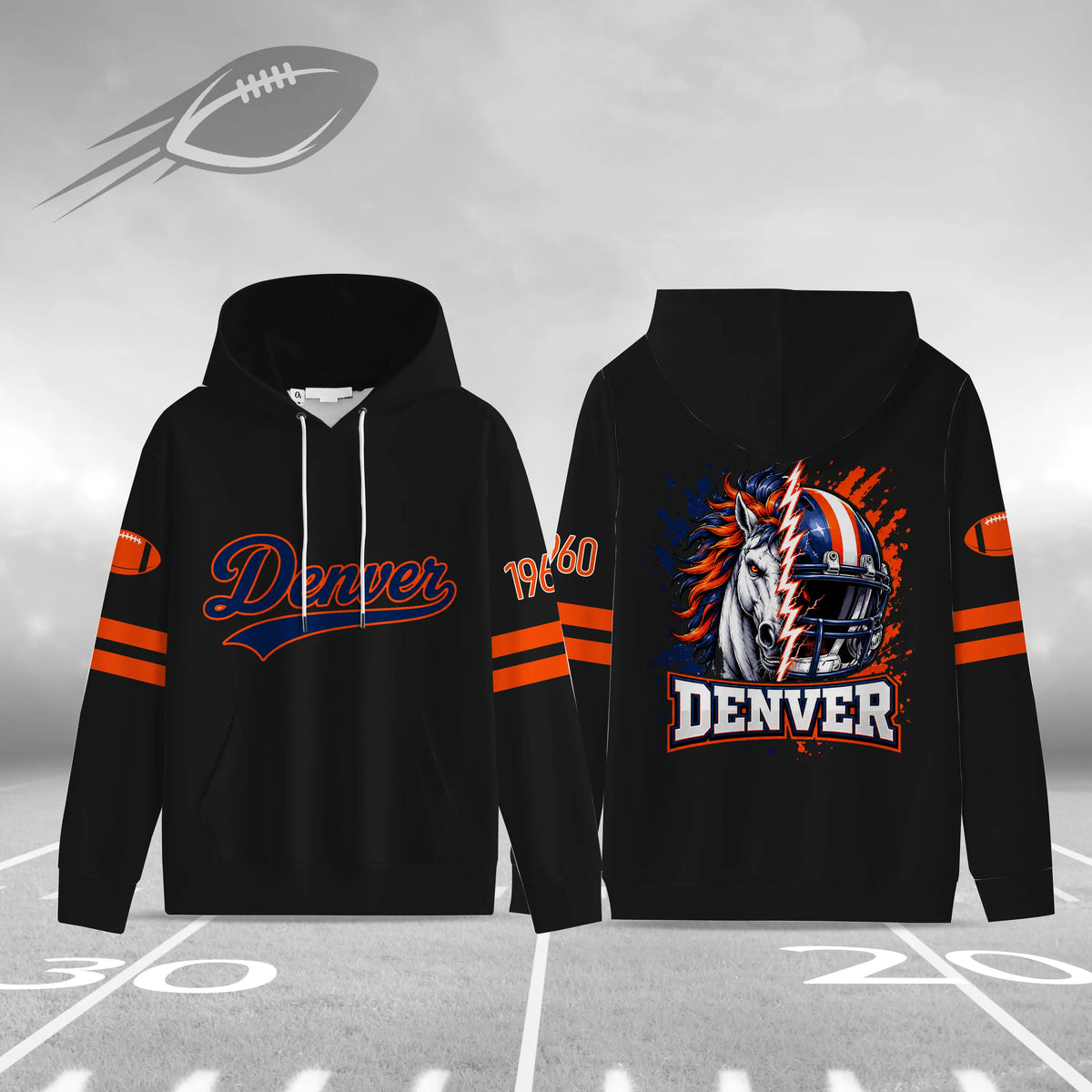 Unisex Football City Graphic Pullover Hoodie