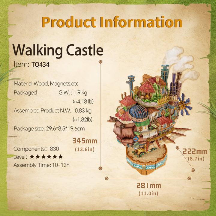 TONECHEER Walking Castle 3D Puzzle Kit with LED Lights & Music Box