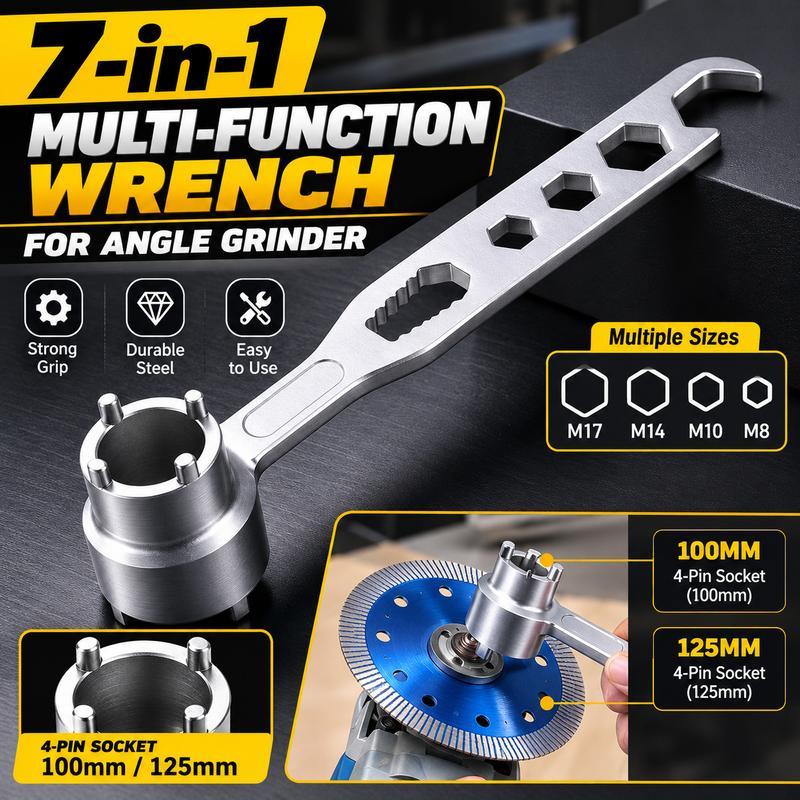 Adjustable 4-Prong Angle Grinder & Polisher Spanner Wrench