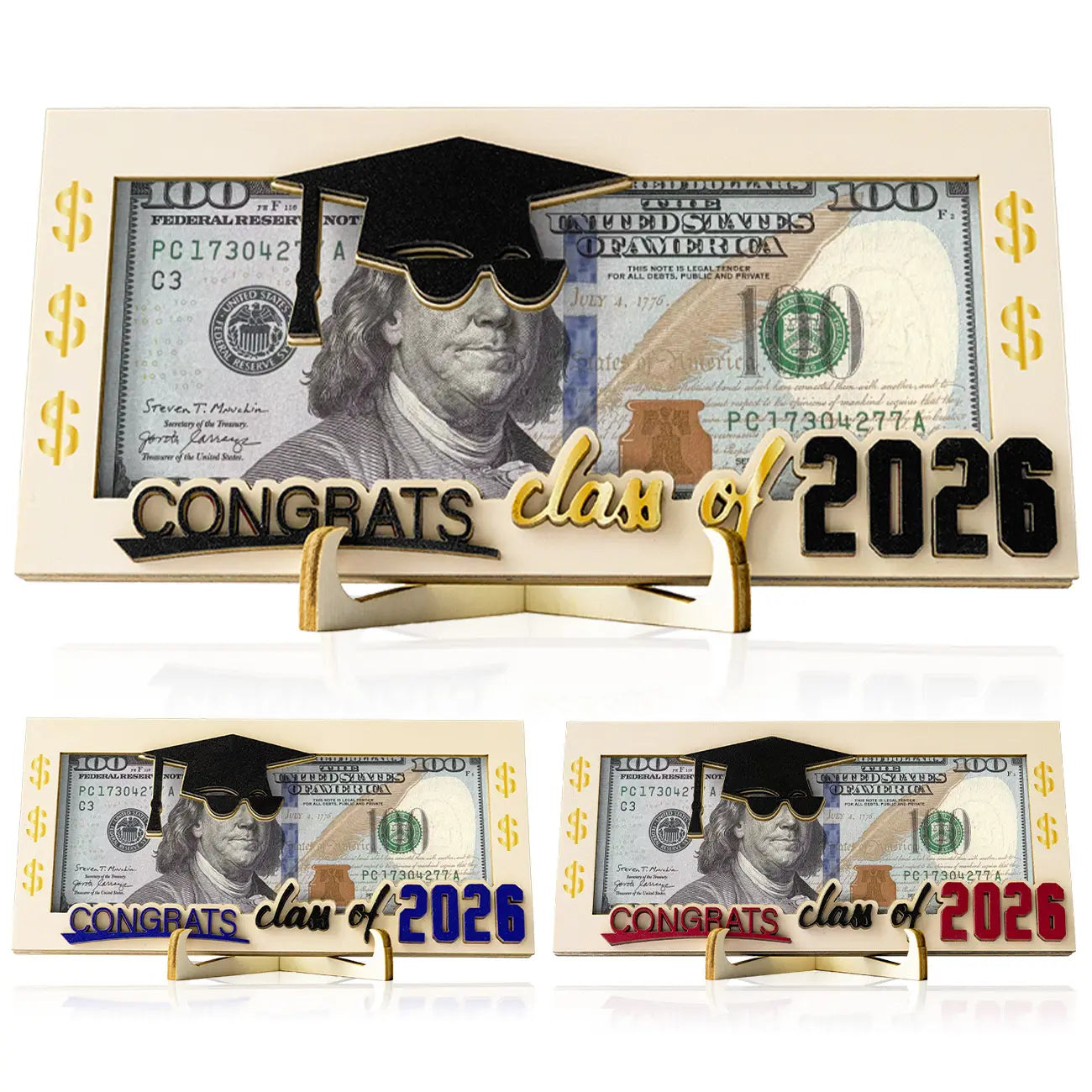 Graduation 2026 Money Holder-Unique Wooden Cash Gift Box for Class of 2026, Creative Graduation Gift for Seniors