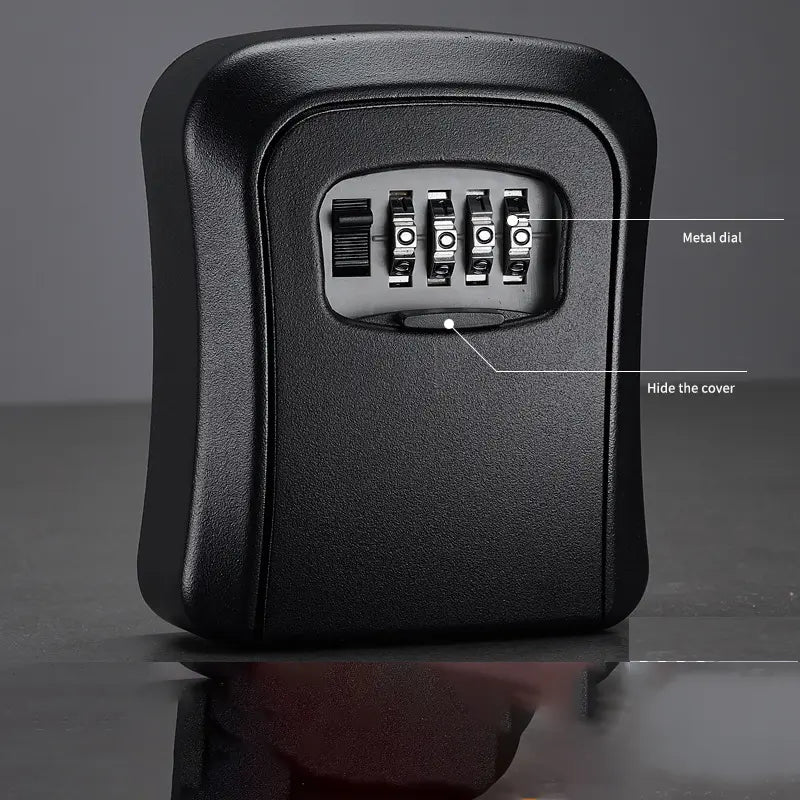 Wall Mount Key Lock Box with 4-Digit Resettable Combination for Home, Office, Garage & Outdoor Key Storage      1/2