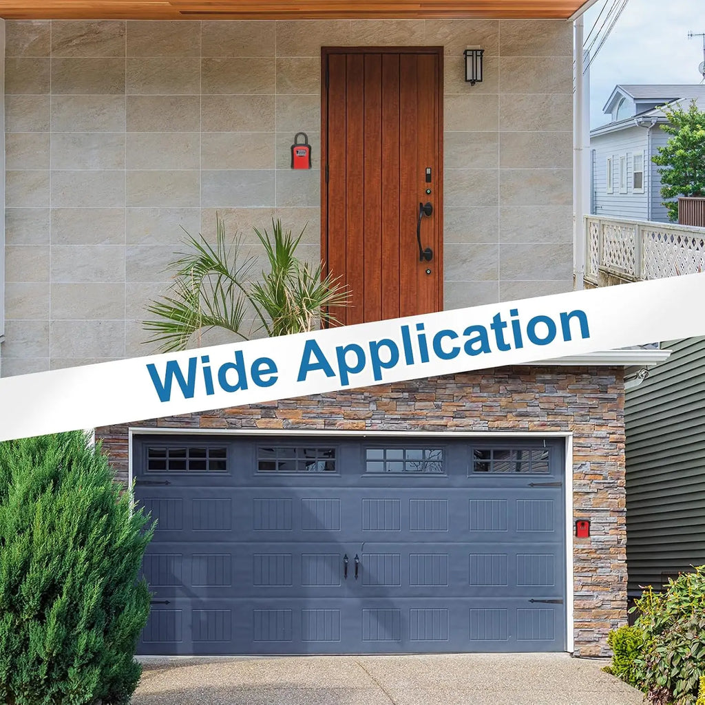 Wall Mount Key Lock Box with 4-Digit Resettable Combination for Home, Office, Garage & Outdoor Key Storage      1/2