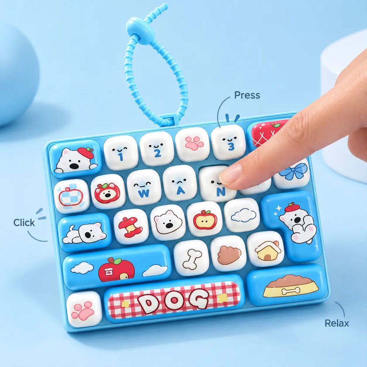 26-Key Mini Fidget Keyboard Keychain Sensory Toy