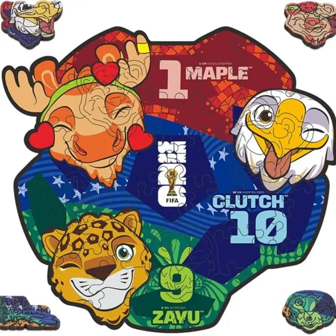FIFA World Cup 2026 Mini Puzzles - Official Trophy Wooden Puzzles for Kids and Adults, 26 Piece Collectors Jigsaw Puzzles Unique Soccer Gifts for Fans,Sports Souvenirs 2.2 X 5.5 Inch