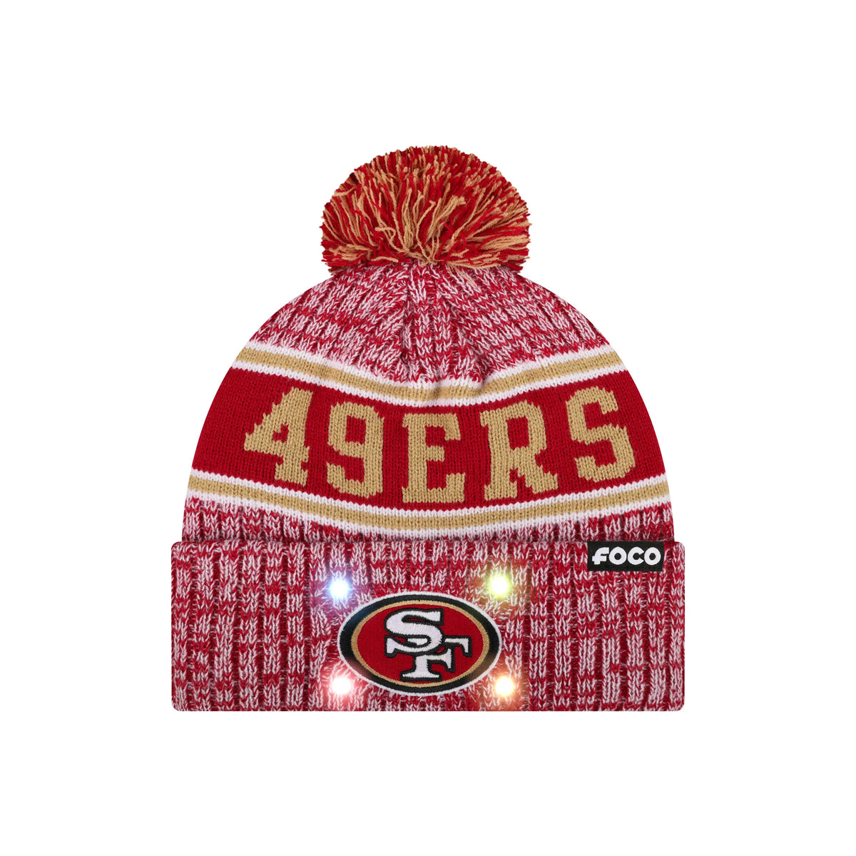 NFL Officially Licensed Team Color Warm Light up Pom Beanie