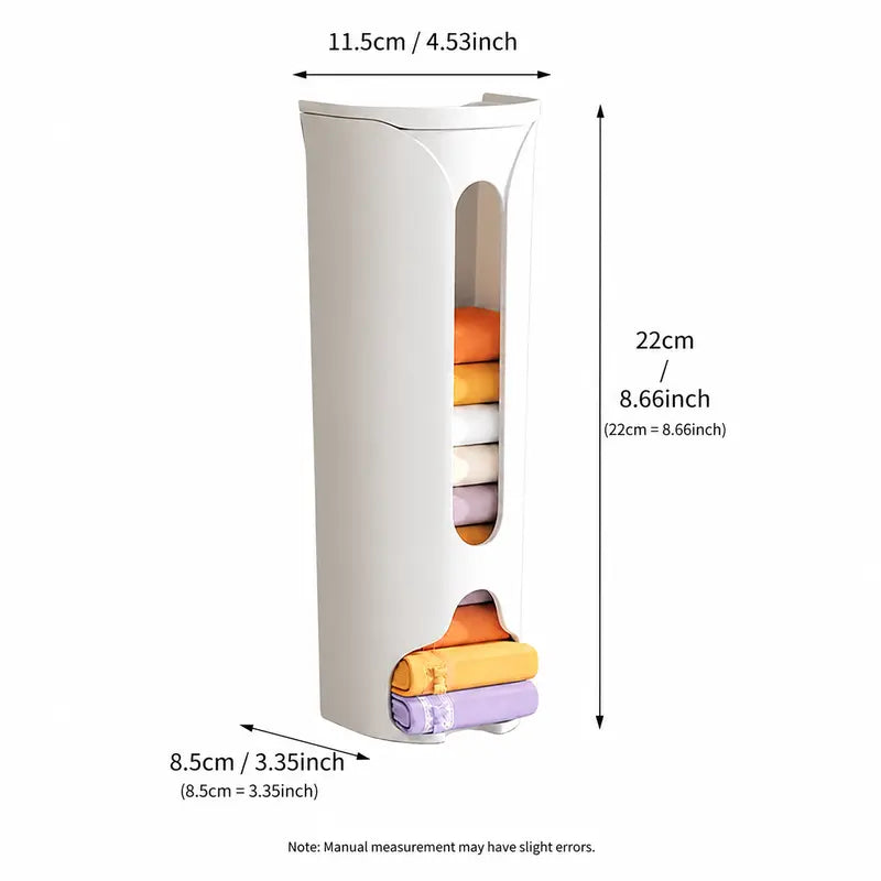 1-Pack Wall Mounted Socks and Underwear Organiser Box, Punch-Free Flip Lid Closet Organiser for Home Wardrobe Storage