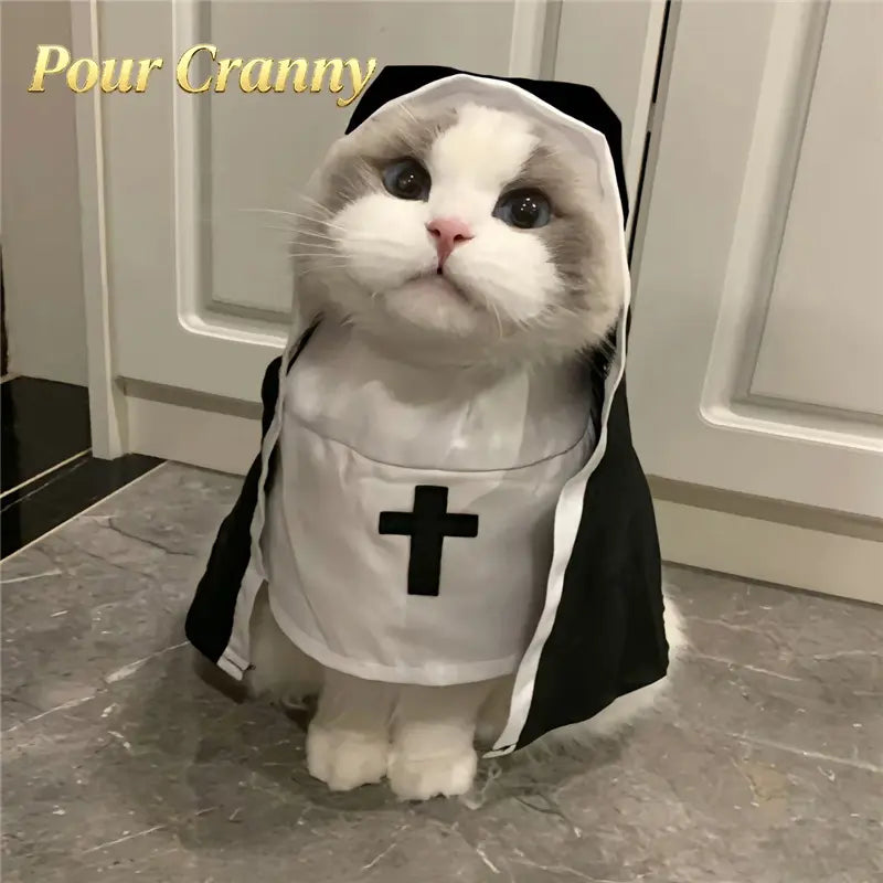 Hooded Nun Costume for Small & Medium Dogs and Cats