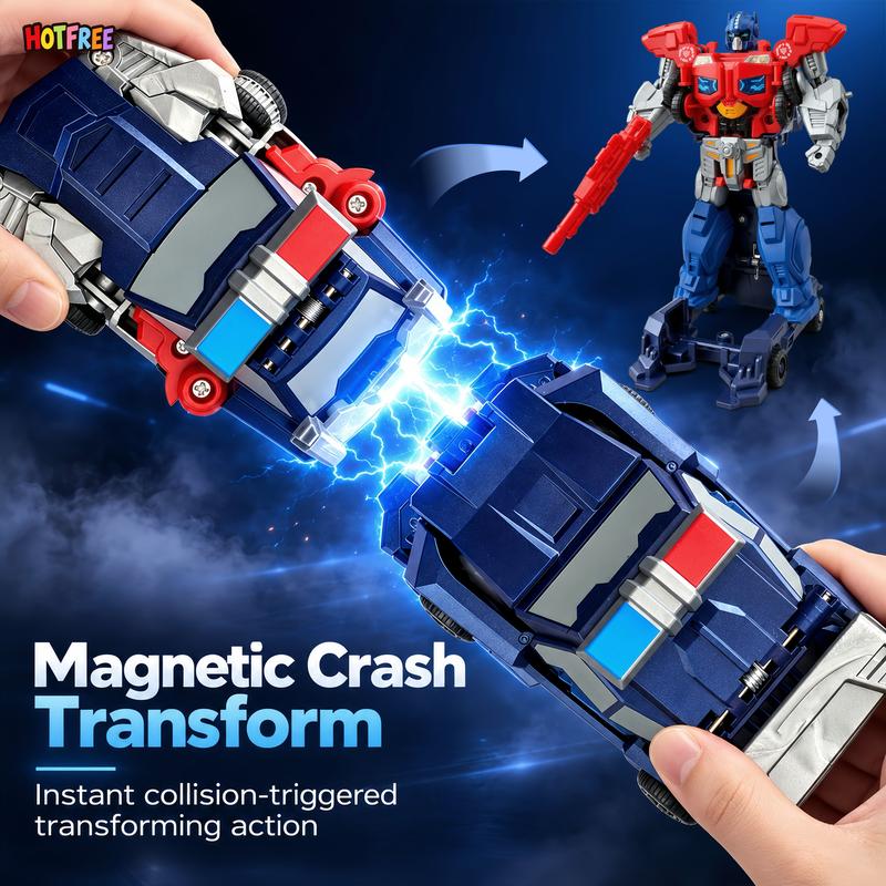 Hotfree 2-in-1 Collision-Transforming Magnetic Car Robot Toy