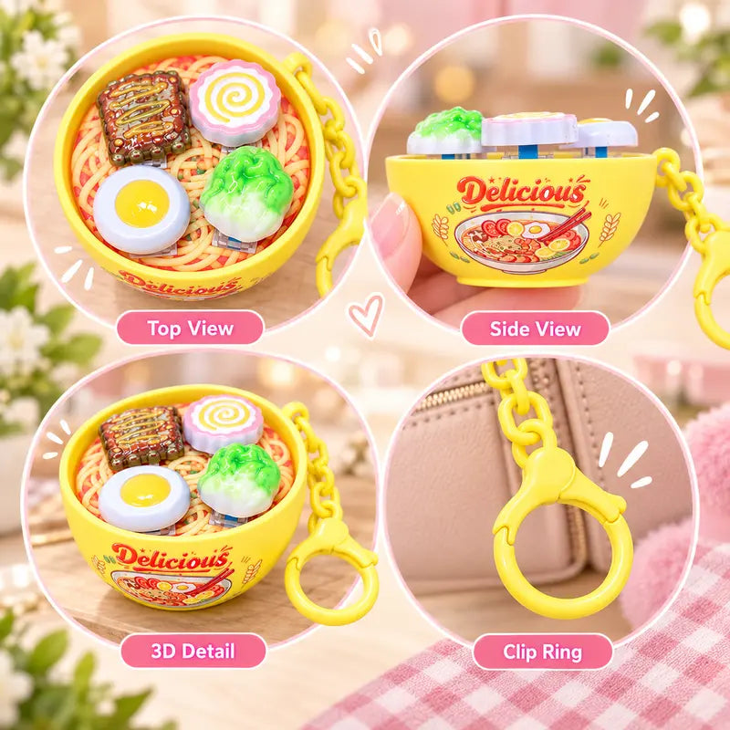 Cute Ramen Bowl Spinning Fidget Toy Keychain