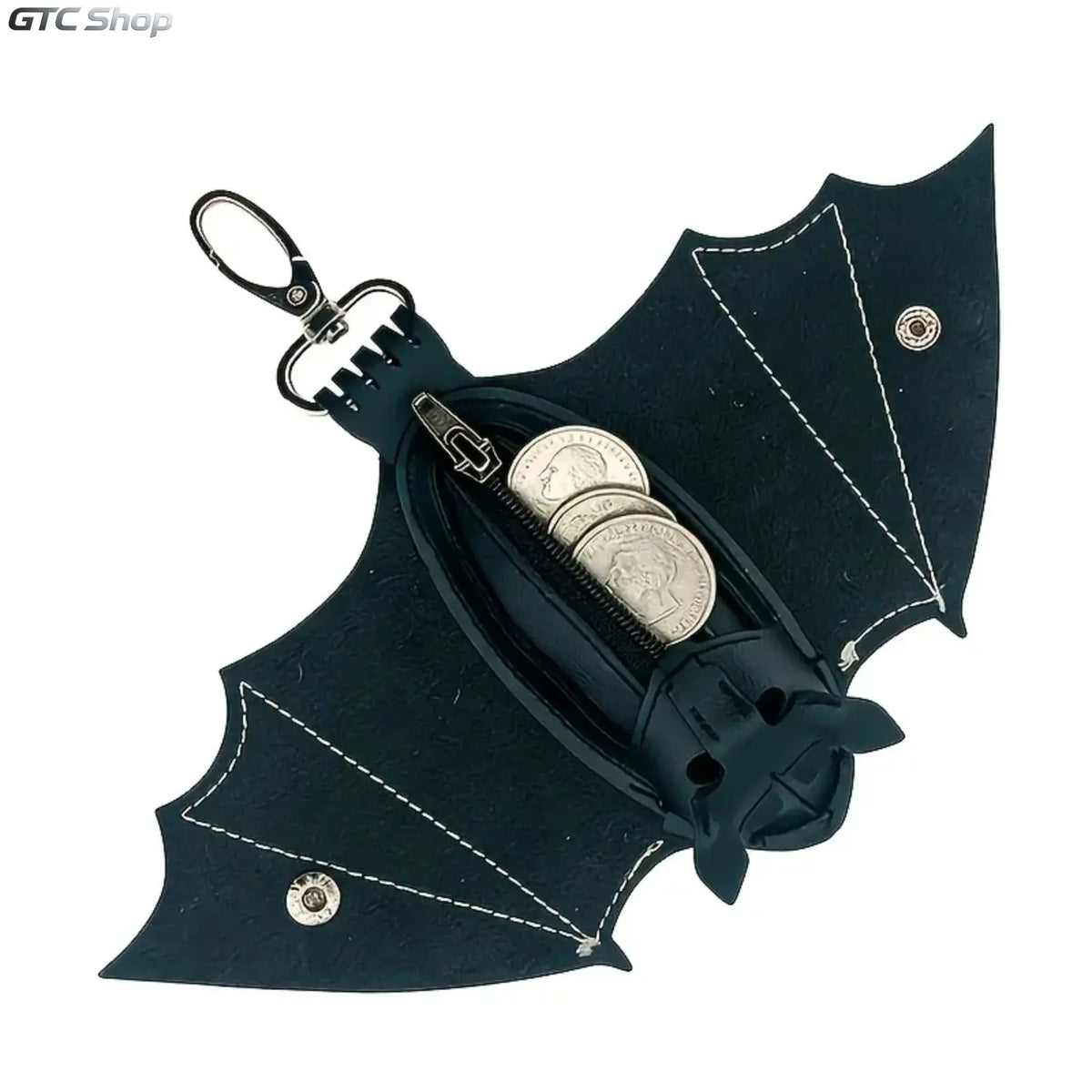 Gothic Bat-Shaped Crossbody Bag with Detachable Strap