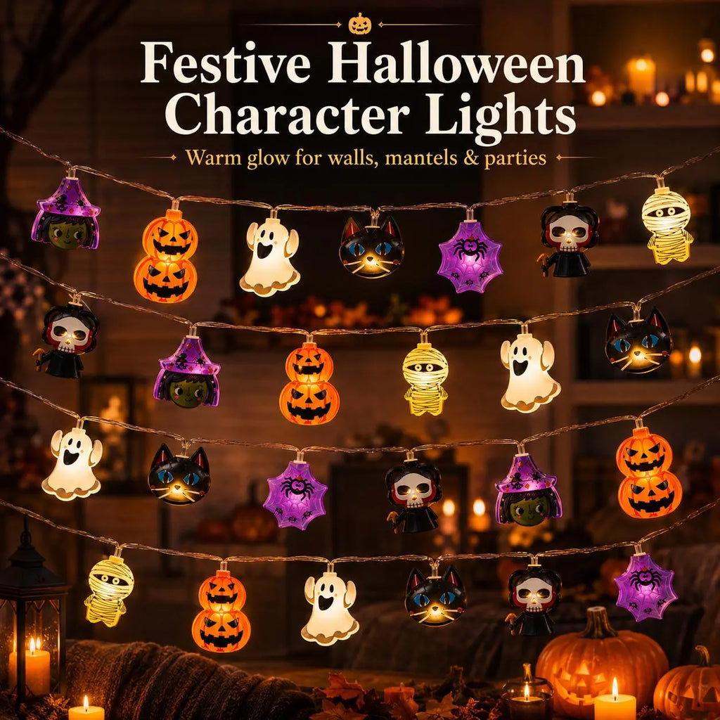 USB Pumpkin LED String Lights, 59–118in Warm Halloween Garland for Mantel, Window, Bedroom & Fall Decor