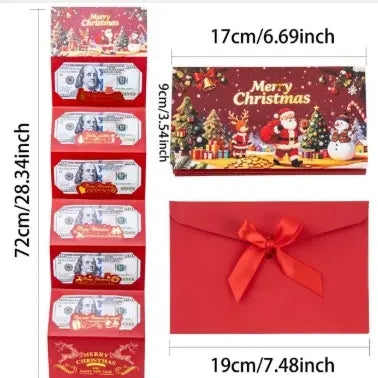 2/4-Pack Christmas Money Envelopes with 6-Slot Folding Cash Holders for Holiday Gifts & Gift Cards