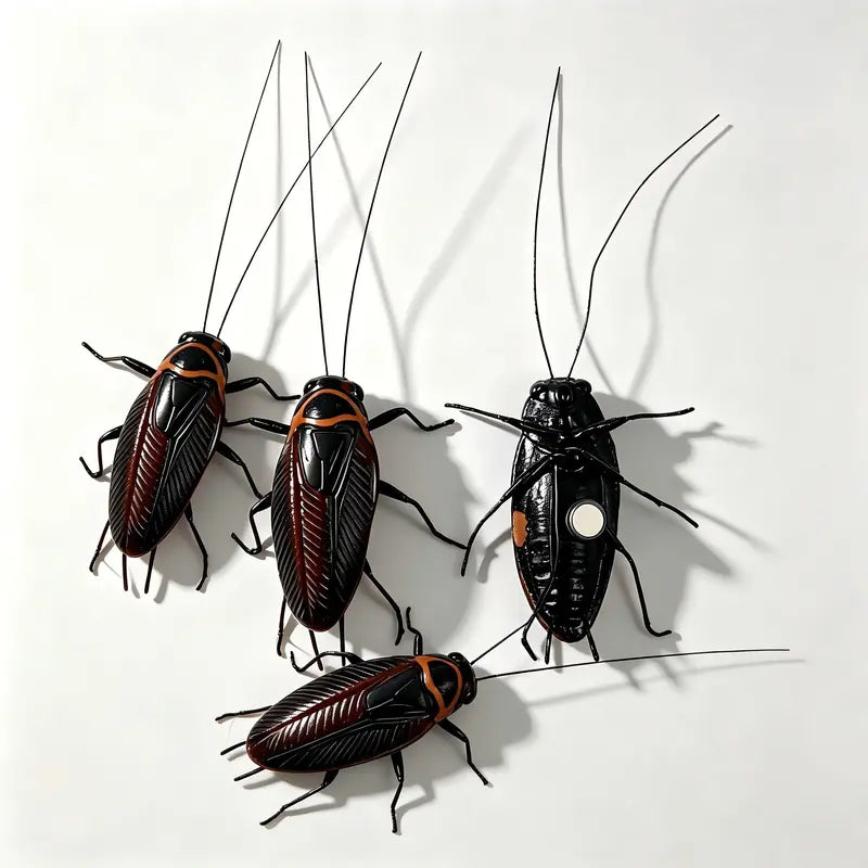 2-Piece Realistic Clay Cockroach Fridge Magnet Prank Set