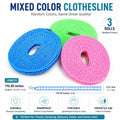 3-Pack Adjustable Non-Slip Clothesline – 196.85 in