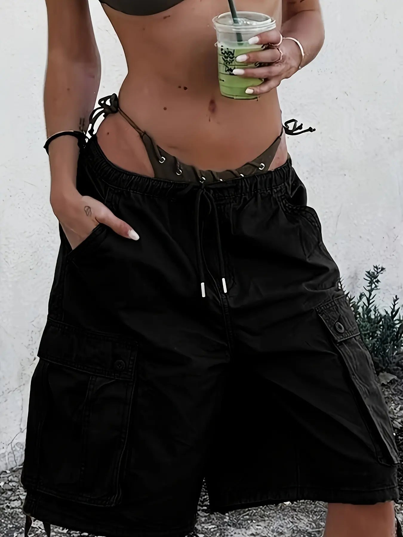 Women's New Vintage Workwear Shorts, Fashion Loose-Fit Casual Mid-Length Pants for Everyday Wear, Versatile and Stylish