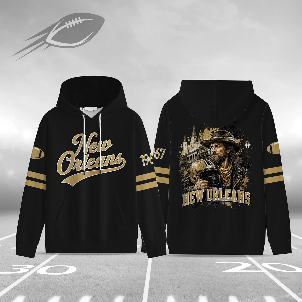 Unisex Football City Graphic Pullover Hoodie