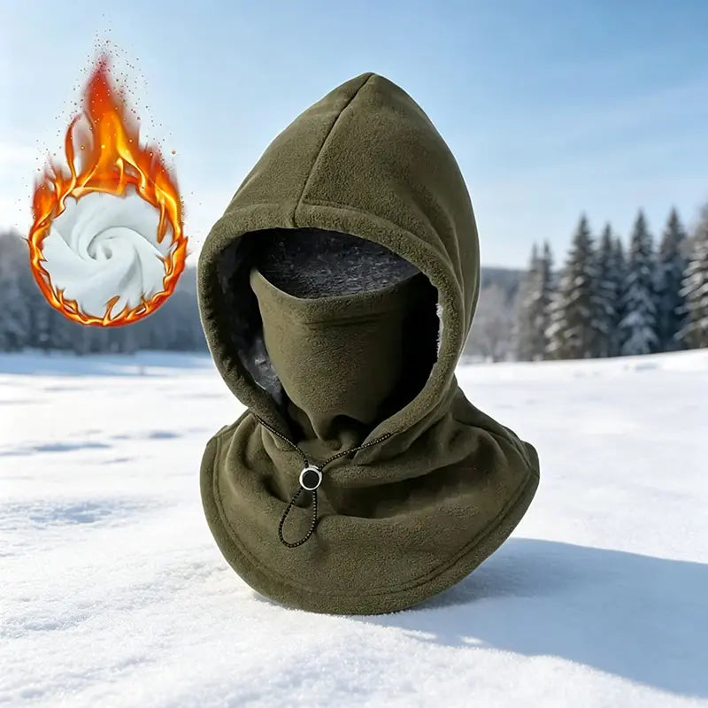 Unisex Fleece Balaclava Hood with Adjustable Full Face & Neck Coverage