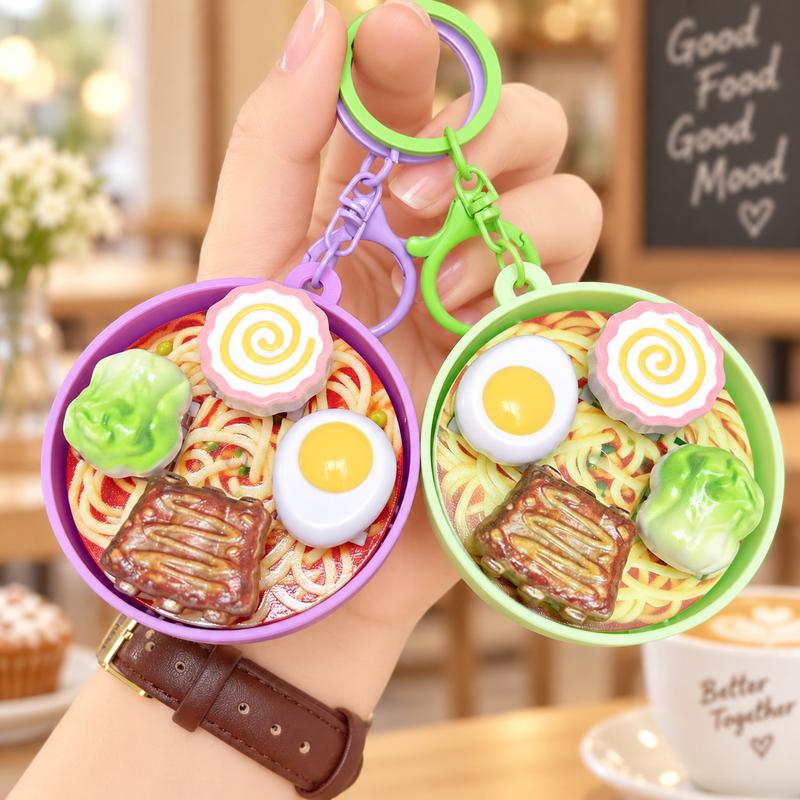 Cute Ramen Bowl Spinning Fidget Toy Keychain