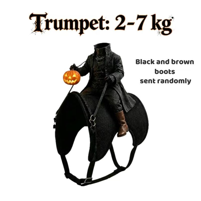 3D Headless Pumpkin Rider Halloween Costume for Small Dogs & Cats