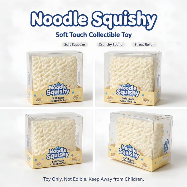Noodle Squishy Soft Touch Collectible Toy with Crunchy Sound for Stress Relief and Fun Playtime