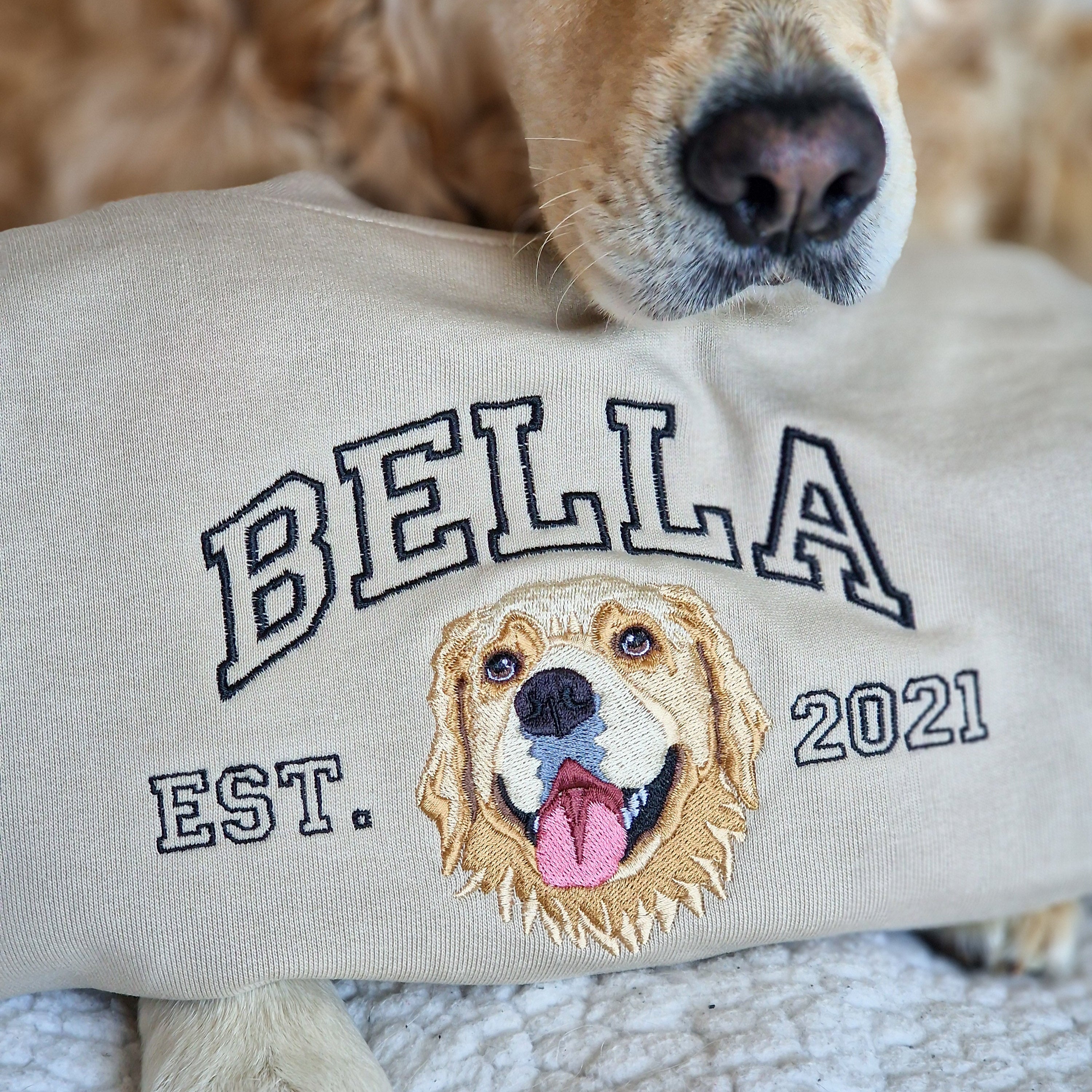 Embroidered Pet Portrait Organic Sweatshirt