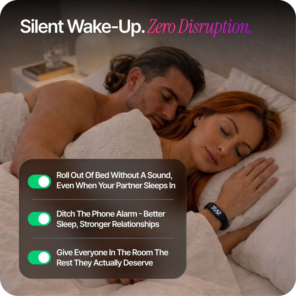 Onyx Silent Vibrating Wrist Alarm Clock – 3 Alarms, 2 Vibration Levels, 14+ Day Battery