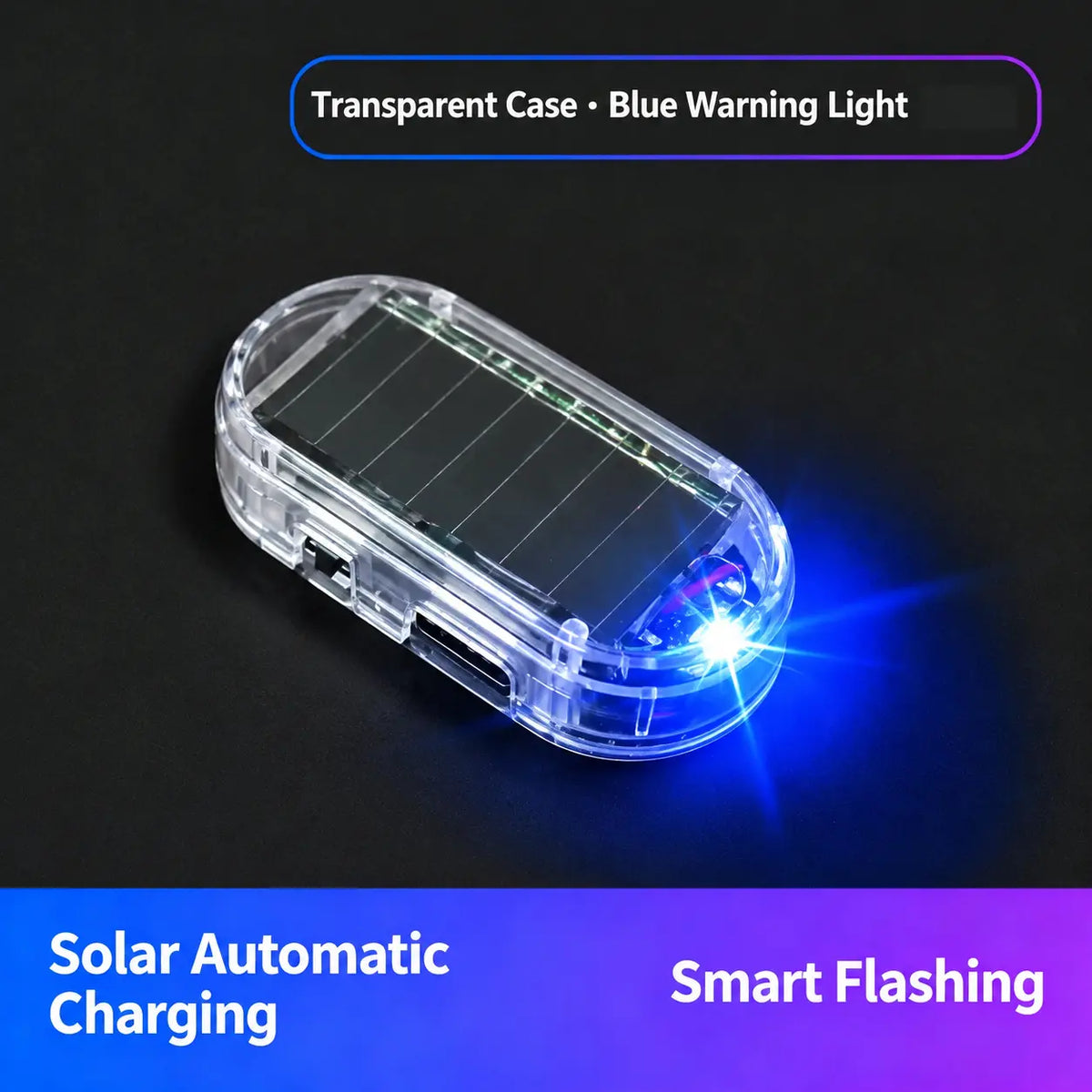 Solar-Powered Simulated Car Alarm LED with Automatic Light Sensor