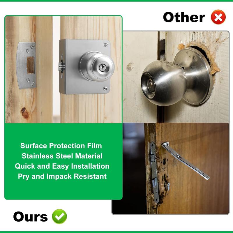 Door Lock Reinforcement & Security Strike Plate Kit for 1-3/4-Inch Doors