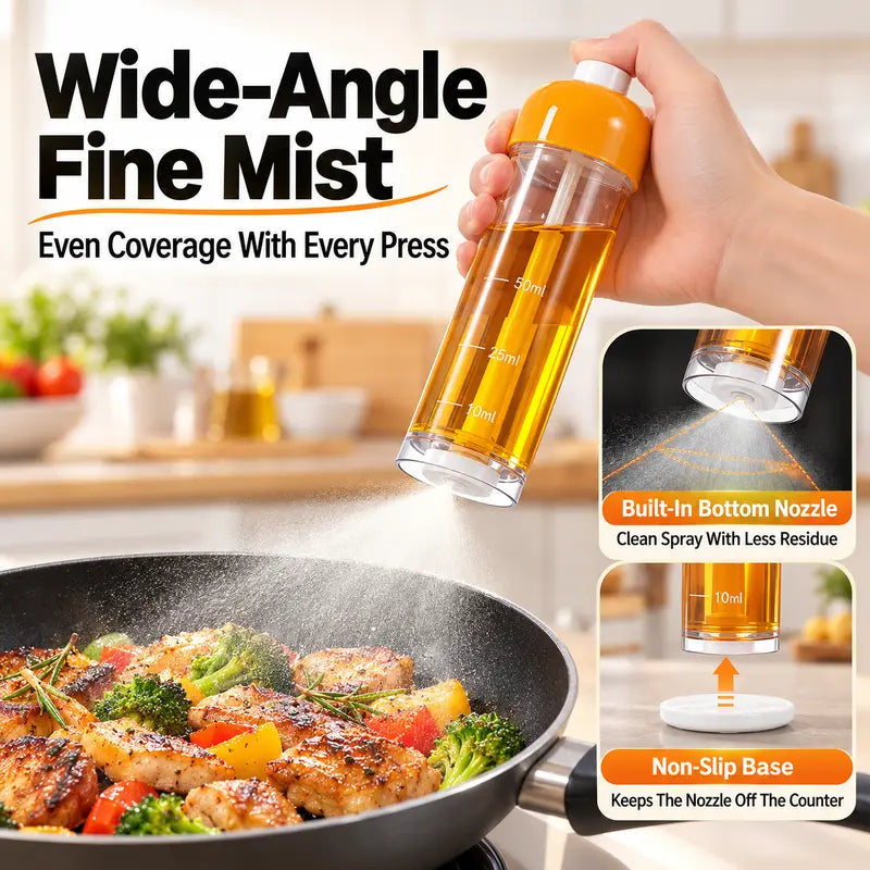 Refillable Fine-Mist Cooking Oil Sprayer with Bottom-Fed Nozzle