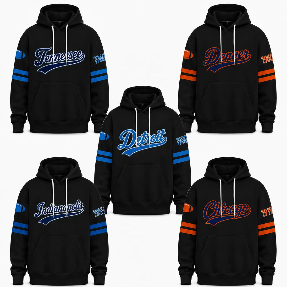 Unisex Football City Graphic Pullover Hoodie