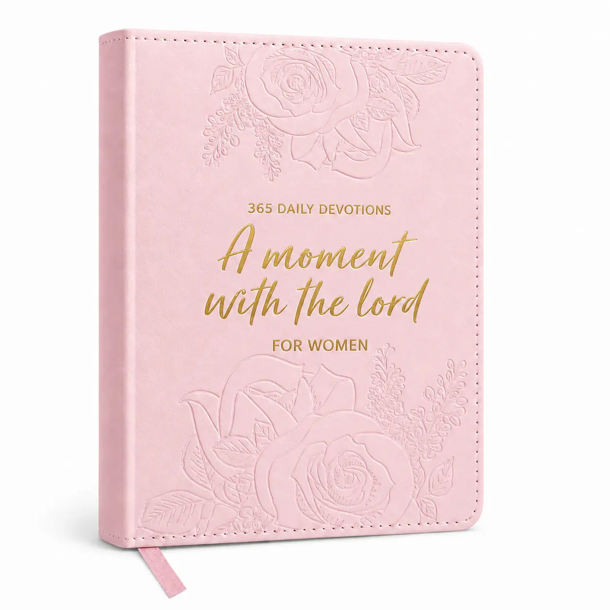 A Moment With The Lord Women’s 365-Day Study Bible, Embossed Faux Leather Devotional Journal & Inspirational Christian Gift for Her