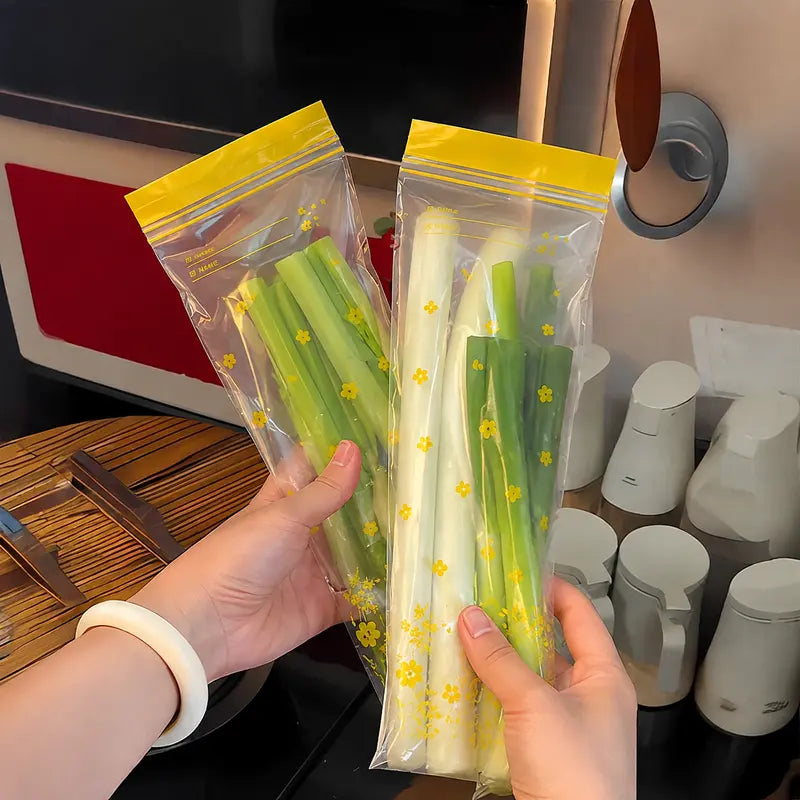 Thick Double Seal Food Storage Bags, Reusable Self-Sealing Pouches, Food Grade Airtight Bags for Refrigerator Organization & Food Portioning-MM1