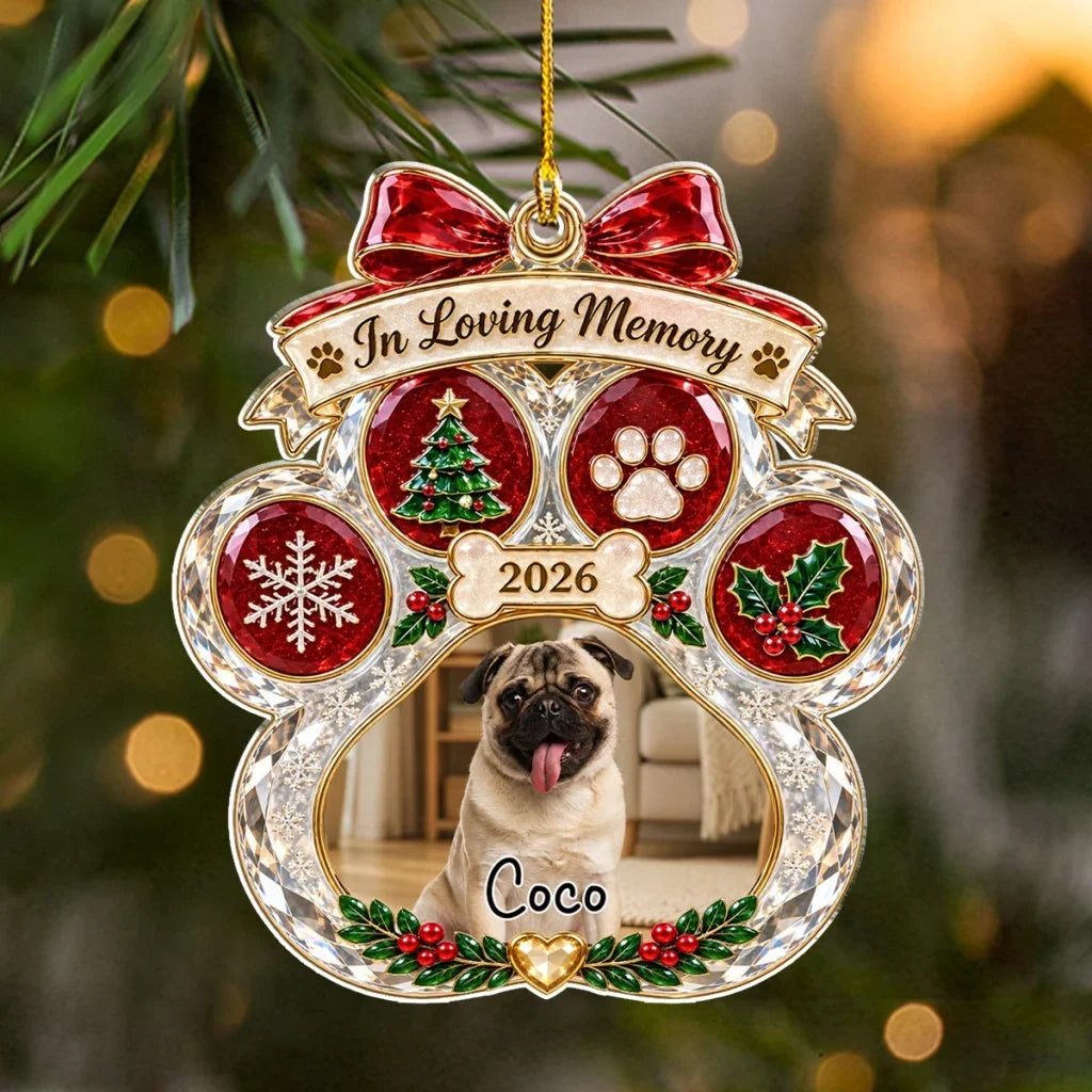 Personalized Acrylic Ornament, In Loving Memory Dog Portrait for Christmas Tree, Unique Gift for Pet Owners - 3