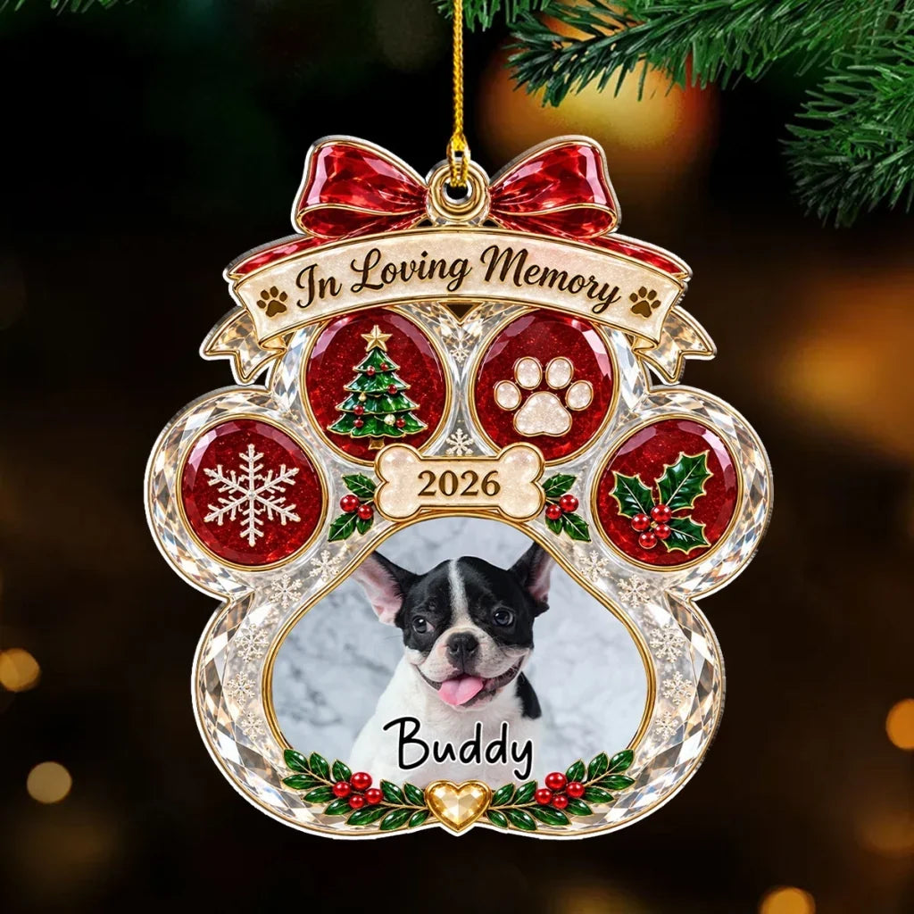 Personalized Acrylic Ornament, In Loving Memory Dog Portrait for Christmas Tree, Unique Gift for Pet Owners - 4