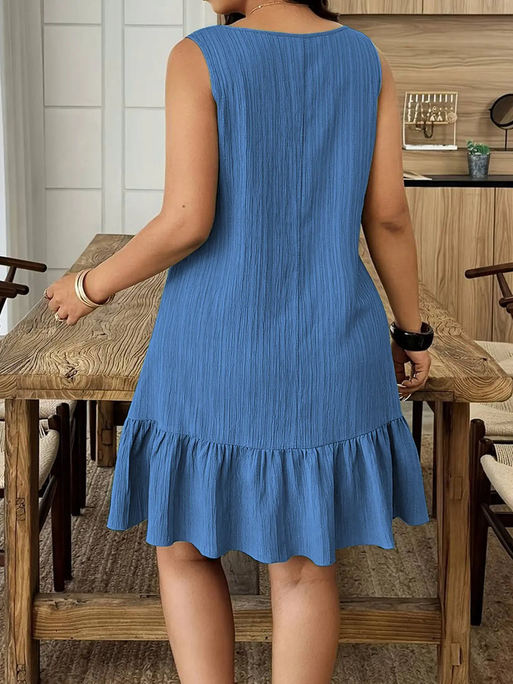 Women's Sleeveless Asymmetrical Neck Dress, French Chic Casual Sundress for Office, Vacation & Everyday Summer Wear