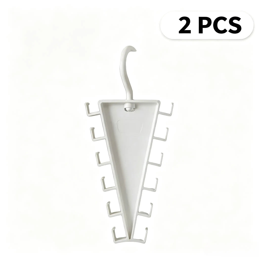 V-Shaped 12-Hook Rotating Closet Organizer, Space-Saving Hanger for Shirts, Pants, Scarves & Accessories