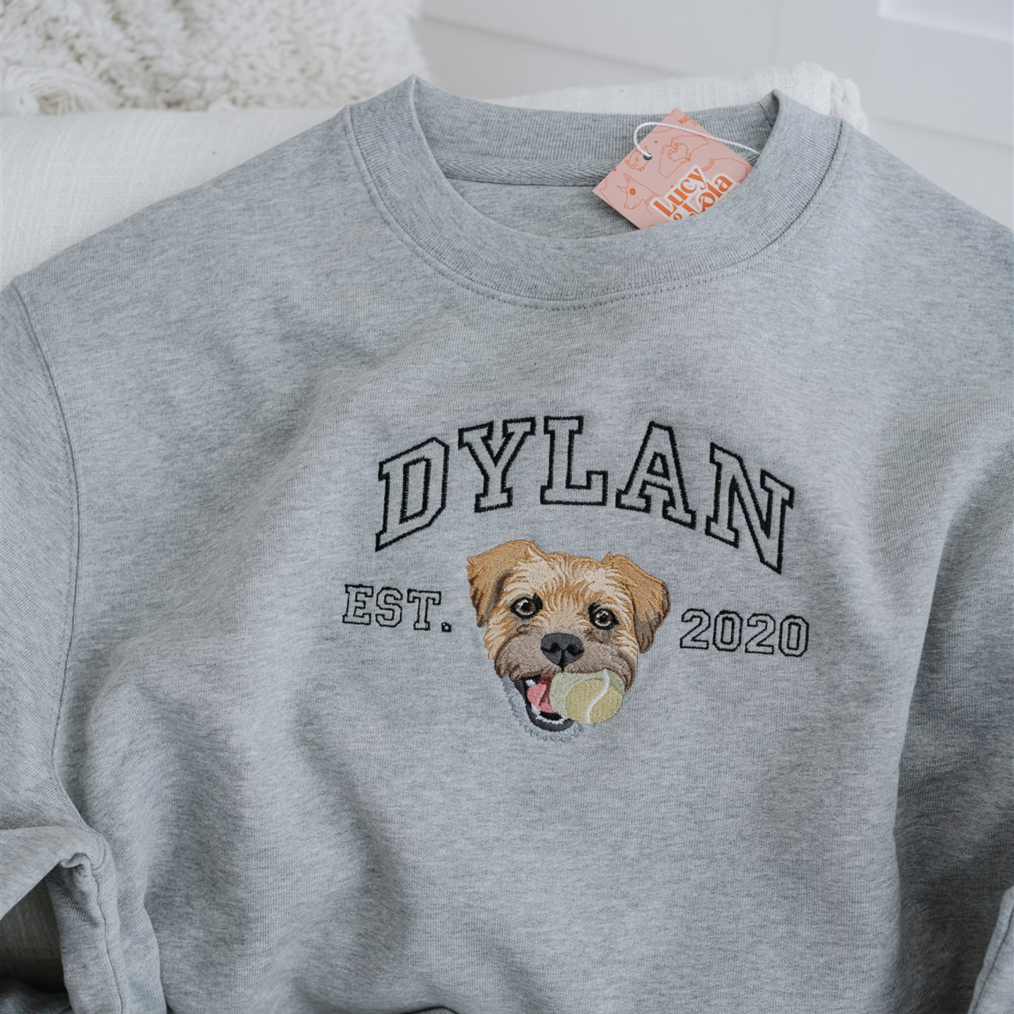Embroidered Pet Portrait Organic Sweatshirt
