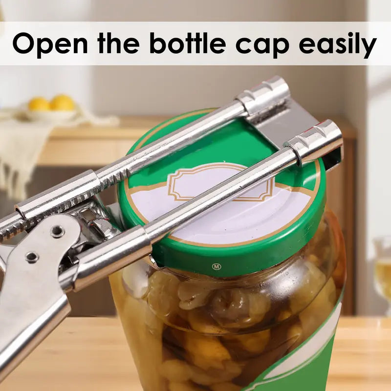 Adjustable Stainless Steel Jar & Bottle Opener for Weak Hands