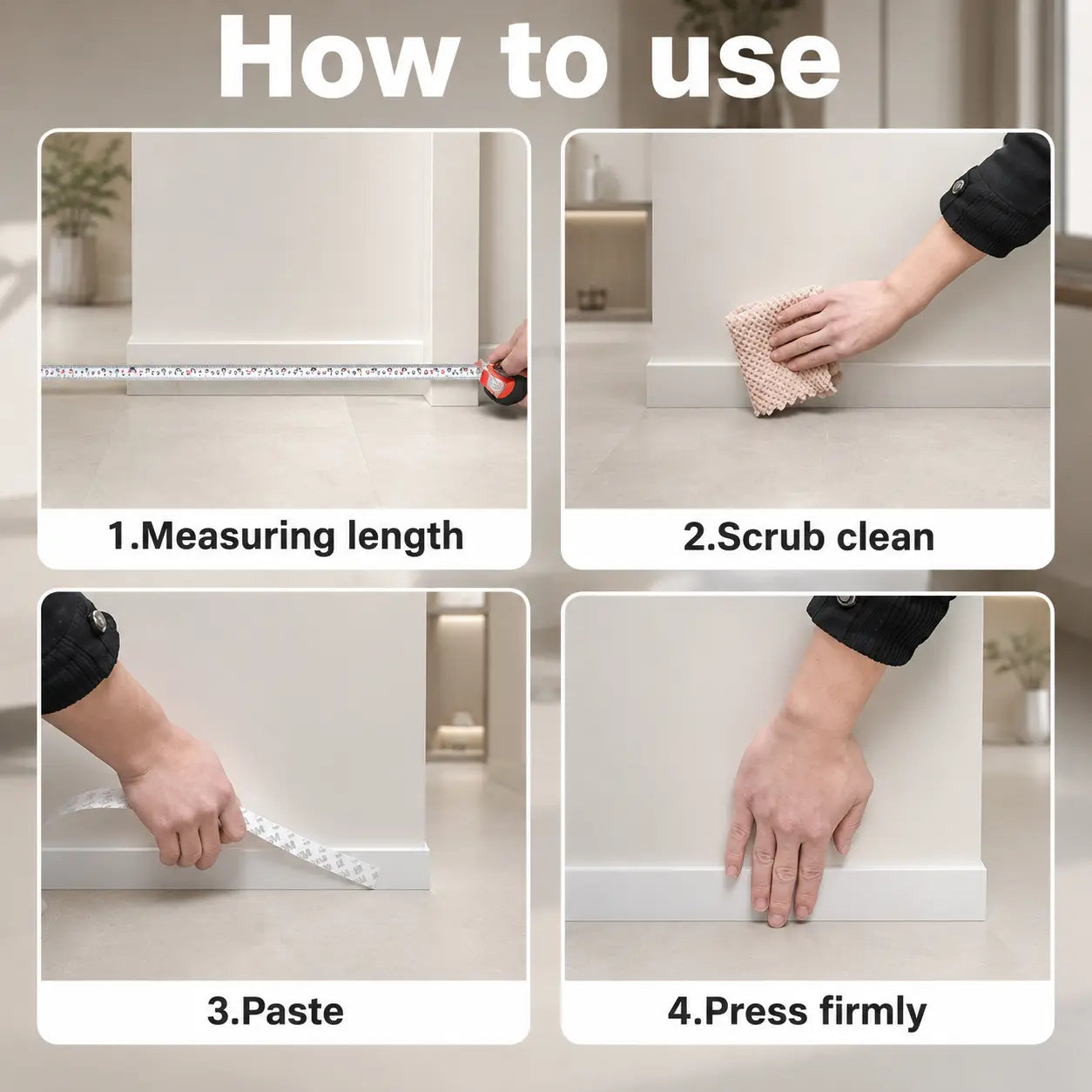 32.8FT Adhesive PU Weather Stripping Tape, Draft & Dust Seal for Doors, Windows & Gaps
